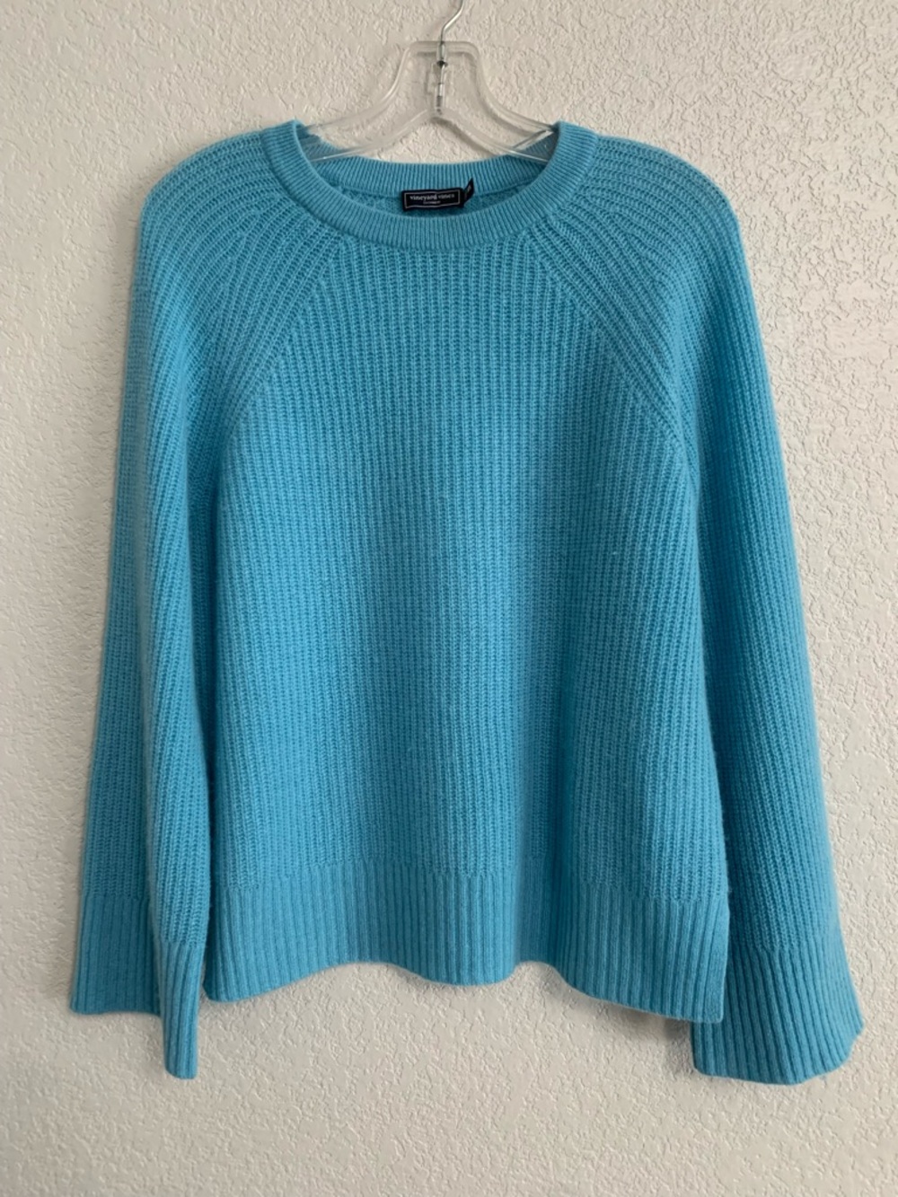 Vineyard Vines Sweater Womens XS Cashmere Crew Turquoise Preppy Quiet Luxury